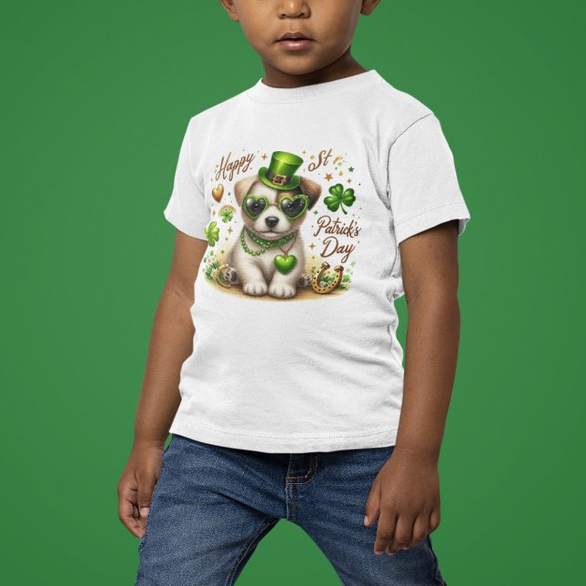 Happy St. Patrick's Day Puppy Toddler T-Shirt (Creator Uploaded)