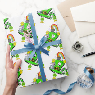 Happy St. Patrick's Day Rabbit Wrapping Paper