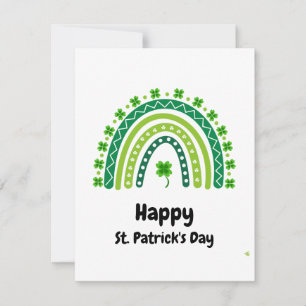 Happy St. Patrick's Day Rainbow Green Gold Holiday Card
