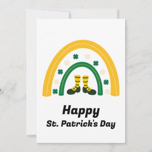 Happy St. Patrick's Day Rainbow Green Gold  Holiday Card