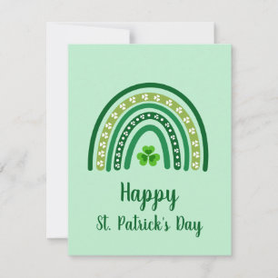 Happy St. Patrick's Day Rainbow Green Holiday Card
