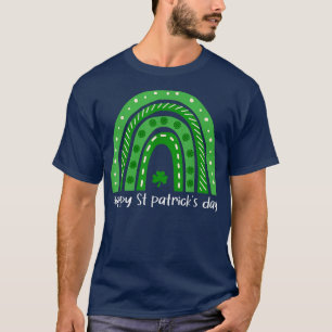 Happy St Patricks' Day Rainbow Lucky Leopard Shamr T-Shirt