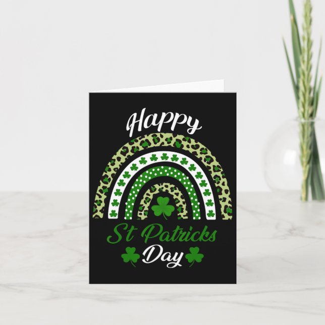Happy St Patricks Day Rainbow St Patricks Day Luck Card (Front)