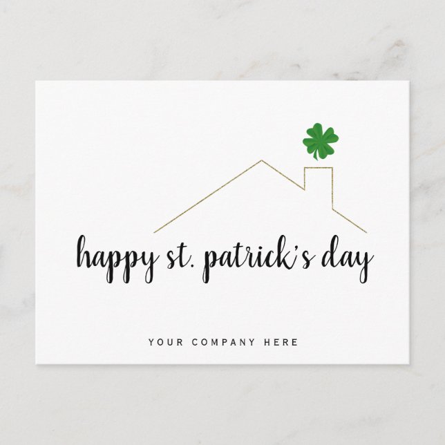 Happy St. Patrick's Day Real Estate Farming Postcard (Front)