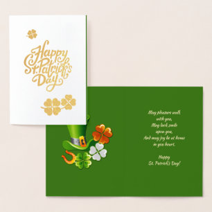 Happy St. Patrick's Day. Real Foil Luxury Cards