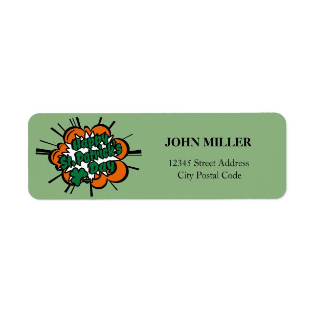 Happy St. Patrick's Day Return Address Label (Front)