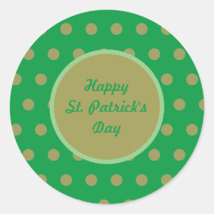 Happy St. Patrick's Day Round Stickers (Green)