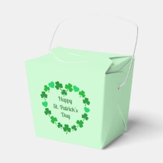 Happy St. Patrick's Day Shamrock and Heart Wreath Favour Box