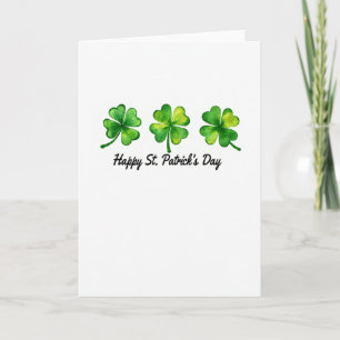 Happy St Patricks Day Shamrock Card