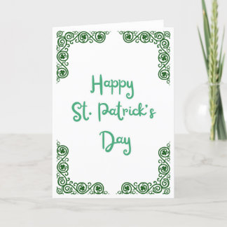 Happy St Patricks Day - Shamrock Frame Holiday Card