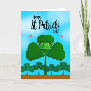 Happy St Patrick's Day Shamrock in Face Mask Humor Holiday Card