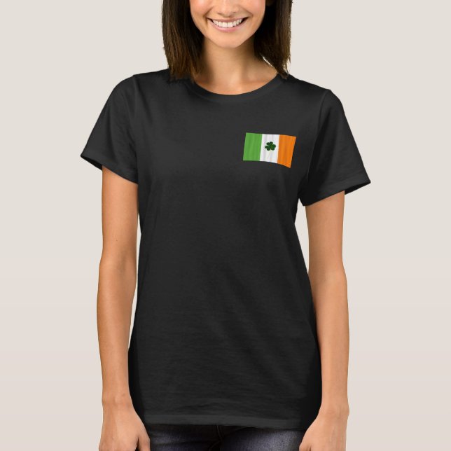 Happy St. Patrick's Day! Shamrock Irish Flag Eire T-Shirt (Front)