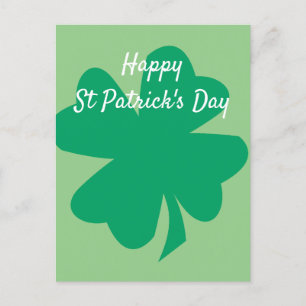 Happy St Patrick's Day Shamrock Leaf Irish Custom Postcard