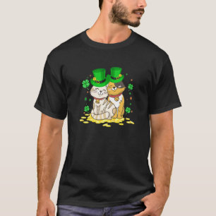 Happy St Patrick's Day Shamrock,Love Cat, Patricks T-Shirt