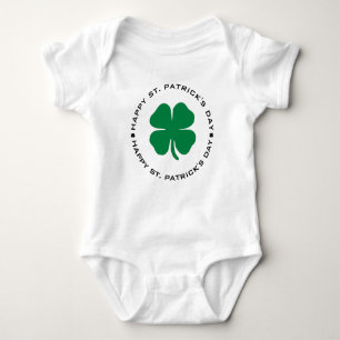 Happy St. Patrick's Day Shamrock Lucky Charm Baby Bodysuit
