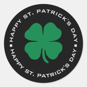 Happy St. Patrick's Day Shamrock Lucky Charm Classic Round Sticker