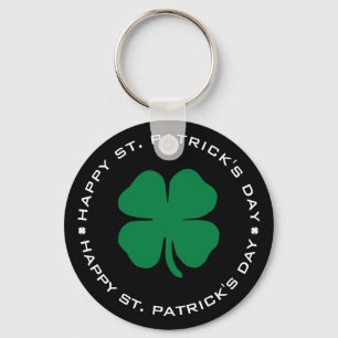 Happy St. Patrick's Day Shamrock Lucky Charm Key Ring