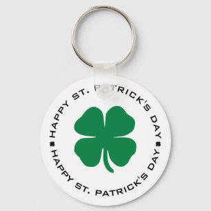 Happy St. Patrick's Day Shamrock Lucky Charm Key Ring