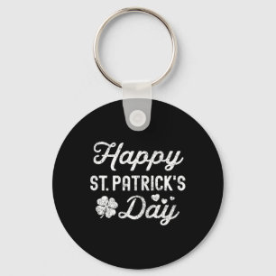 Happy St Patricks Day Shamrock Lucky Girl Womens 1 Key Ring
