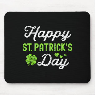 Happy St Patricks Day Shamrock Lucky Girl Womens Mouse Pad