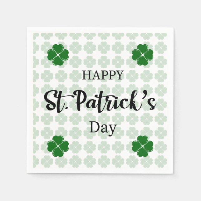 Happy St. Patrick's Day Shamrock Napkin!  Napkin (Front)