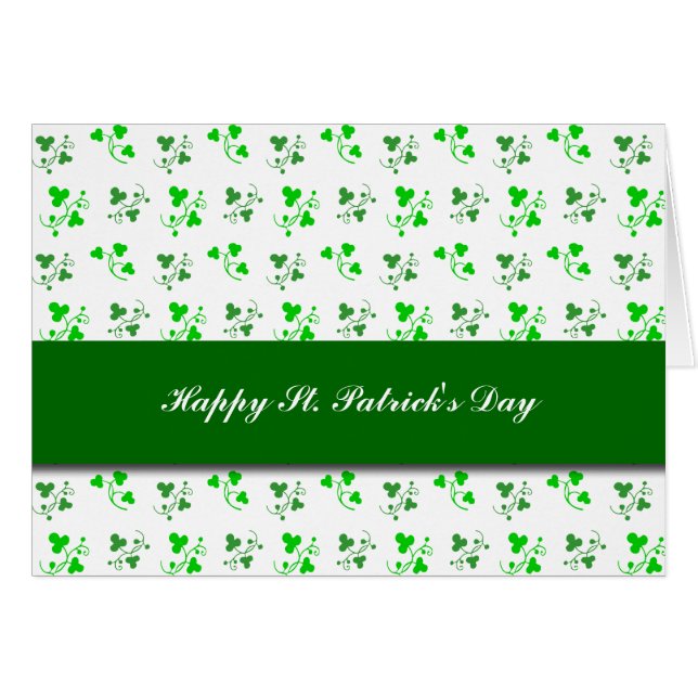 Happy St. Patrick's Day Shamrock Pattern Card (Front Horizontal)