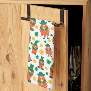 HAPPY ST. PATRICK'S DAY Shamrock Pattern Tea Towel