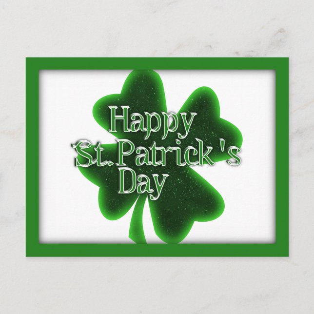 Happy St. Patricks Day Shamrock Postcard (Front)