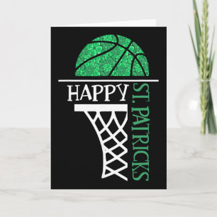 Happy St Patricks Day Shamrock Sketll Player Net _ Card