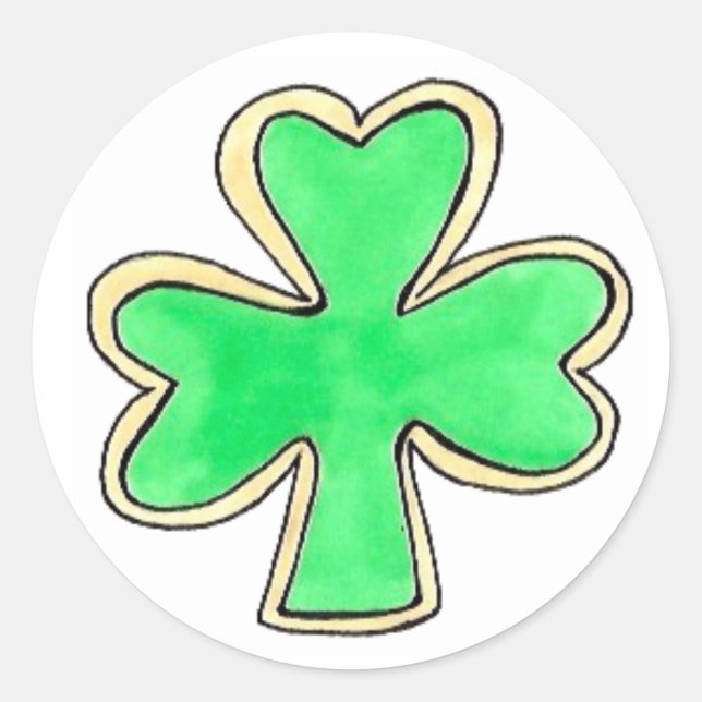 Happy St. Patrick's Day Shamrock Sugar Cookies Classic Round Sticker (Front)