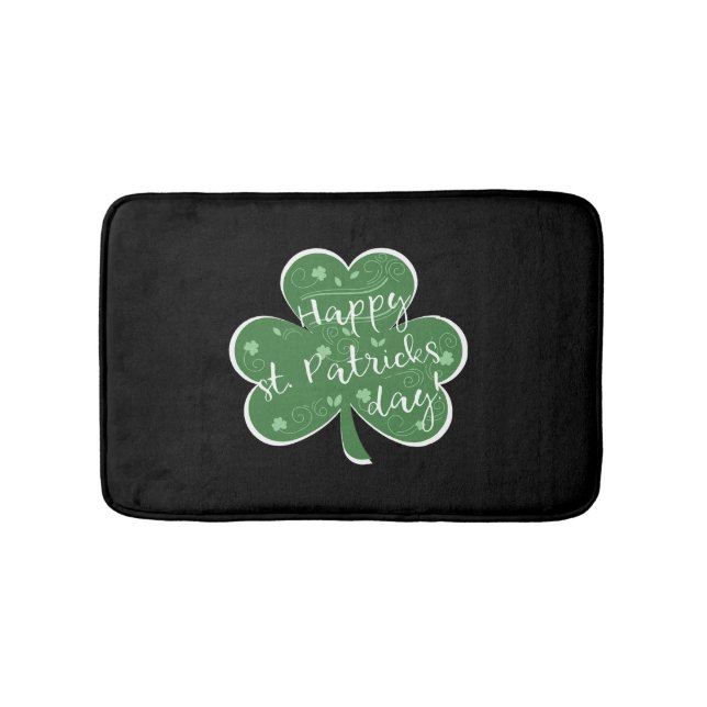 Happy St Patrick'S Day Shamrock T Bath Mat (Front)
