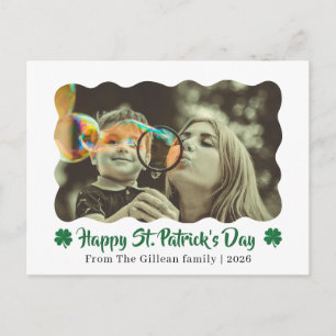 Happy St. patrick's day Shamrocks family 1 photo Holiday Postcard