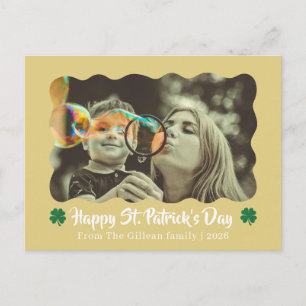 Happy St. patrick's day Shamrocks family 1 photo Holiday Postcard