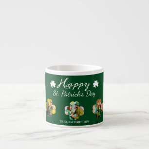 Happy St patricks day Shamrocks family photo Espresso Cup
