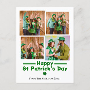 Happy St. patrick's day Shamrocks family photo  Holiday Postcard