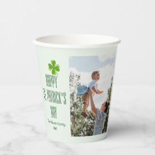 Happy St. patrick's day Shamrocks family photo Paper Cups