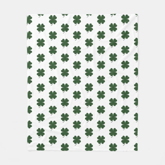 Happy St. Patrick's Day Shamrocks Throw Blanket (Front)