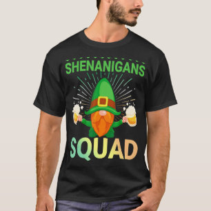 Happy St Patrick's Day Shenanigans Squad Gnome Bee T-Shirt