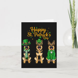 Happy st patricks day shepherd dog graphic - germa card