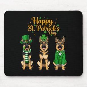 Happy st patricks day shepherd dog graphic - germa mouse pad