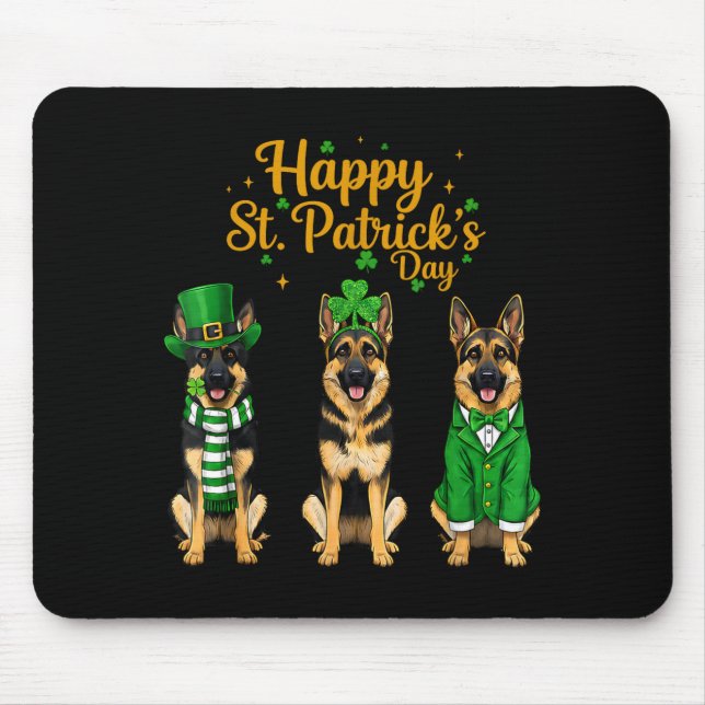 Happy st patricks day shepherd dog graphic - germa mouse pad (Front)