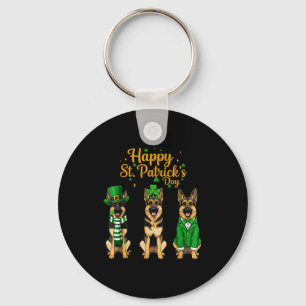 Happy st patricks day shepherd dog graphic - key ring