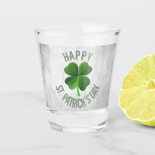 Happy St. Patrick's Day Shot glass (Front)
