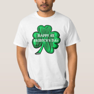 Happy St. Patrick's Day simple clover value tee
