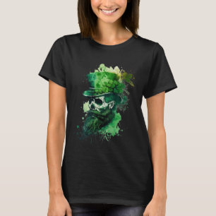 Happy St Patricks Day Skull C Green Shamrock 13 T-Shirt