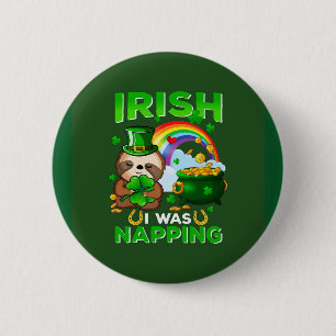 Happy St. Patrick's Day Sloth button