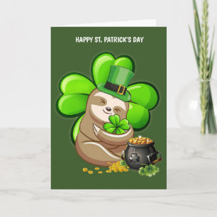 Happy St. Patrick's Day Sloth Greeting card