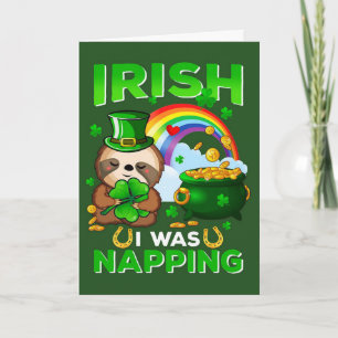 Happy St. Patrick's Day Sloth holiday card