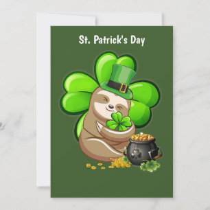 Happy St. Patrick's Day Sloth invitation