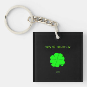 Happy St.  Patrick's Day Square Key Chain